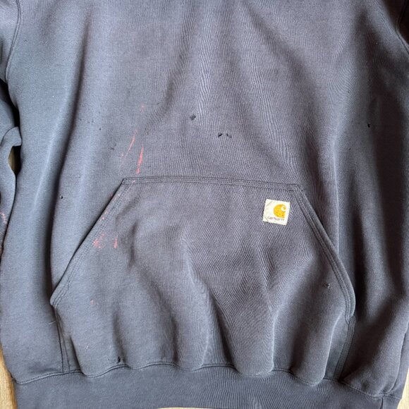 Vintage Navy Carhartt Hoodie Y2K - size Large - Picture 5 of 11